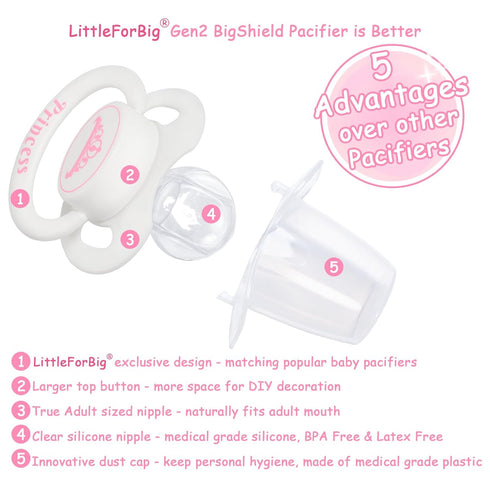 LittleForBig Adult-Sized Pacifier with Crown Design - Generation II