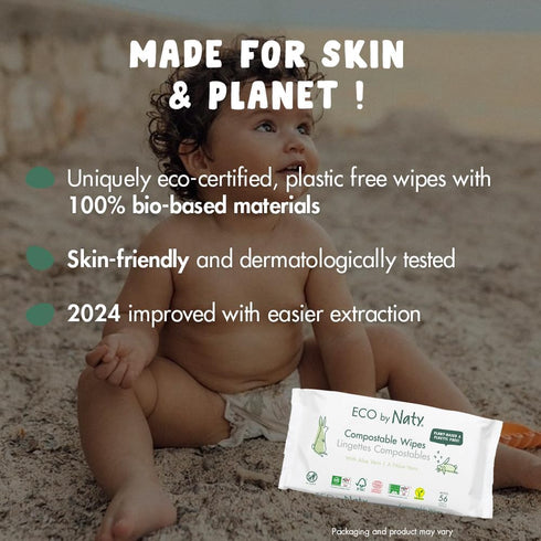 Eco by Naty Aloe Vera Baby Wipes - Plant Based, Compostable Baby and Newborn Hypoallergenic Wipes (672 Count)