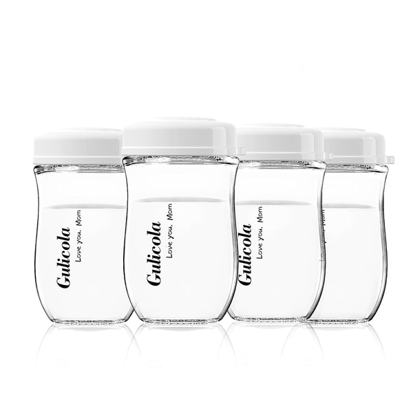 Gulicola Glass Breastmilk Storage Bottles, Wide Neck Breastmilk Collection Bottles, 5 oz,