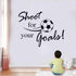 Soccer Stickers, “Shoot for Your Goals” Wall Art Soccer Ball Decals for Kids Room, Football Vinyl Sticker Decoration
