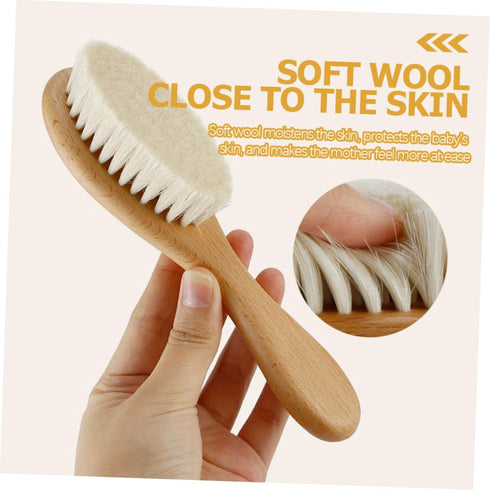 Set Infant Hair Brush and Comb Kit Wool Brush for Newborn Hair Care Supplies