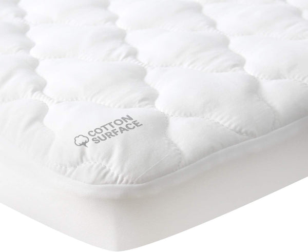 Waterproof Pack and Play Mattress Pad Sheets Fitted, Cotton Fabric Pack and
