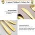 Berglander Gold Toddler Utensils Set, 4 Pieces Golden Titanium Plating Kids Silverware, Safe Forks and Spoons