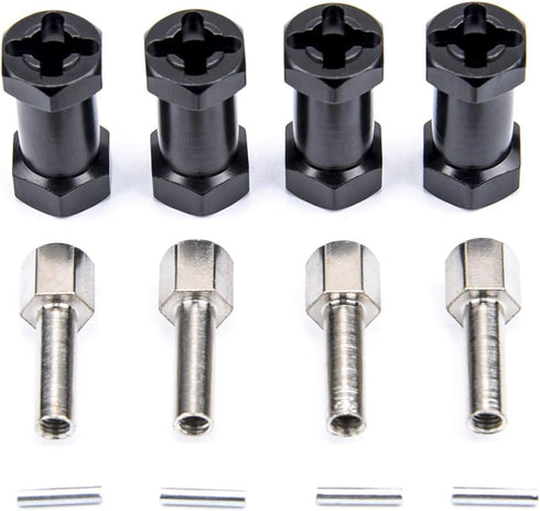 Readytosky 12mm Wheel Hub Hex Spacer, 25mm Offset Extension Drive Adapter for 1/10 Traxxas Rustler
