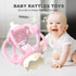 0-6 6-12 6-18 Teething Rattles for Babies Months months, Silicone Rattle Teether with Pacifier, Baby Montessori Toys