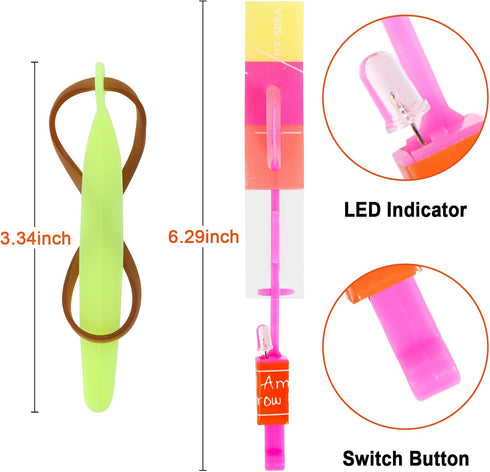 25 Sets LED Flying Set, 25 Slingshot + 25 Glow Helicopter - 50 Pcs, Glow in The Dark Party Favors for Kids 4-12