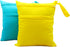 2pcs Cloth Diaper Wet Dry Bags Waterproof Reusable with Two Zippered Pockets