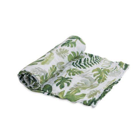 Little Unicorn Tropical Leaf Cotton Muslin Swaddle Blanket | Large 47” x 47” | 100% Cotton | Super Soft | Newborns