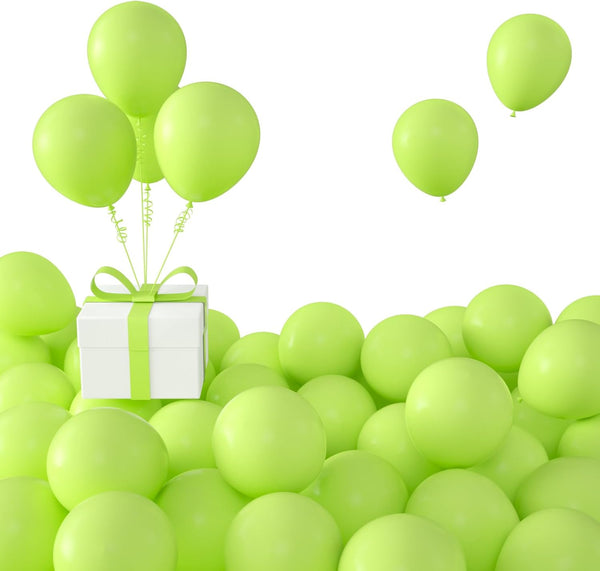 KALOR Lime Green Balloons, 100 Pcs 5 Inch Mini Matte Latex Balloons for Birthday Decoration, Wedding Party