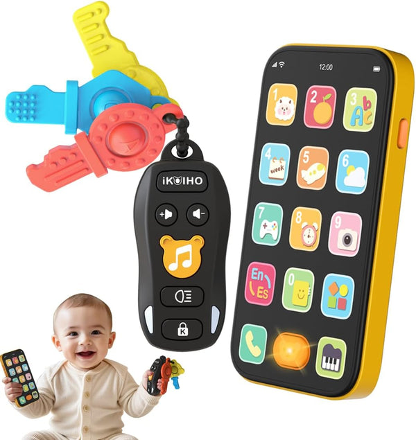 iKOIHO Baby Phone Baby Keys Toys Set, Bilingual Play Phone and Toy Keys