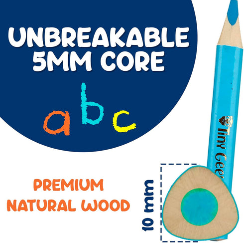 Set 10 Teacher-Recommended TinyGeeks Jumbo Pencils - of Triangle-Shaped Colored Pencils for Toddlers and Preschoolers