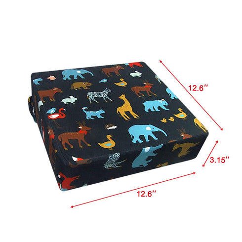 Portable Adjustable Highchair Booster Cushion for Baby Toddler Kids - Dismountable, Washable Thick Seat Pad Mat (Black)