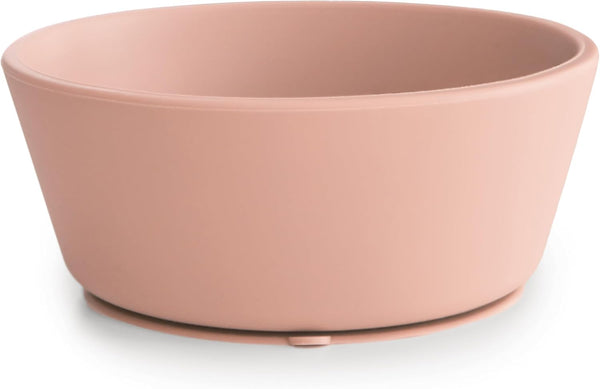 mushie Silicone Suction Bowl, BPA-Free Non-Slip Design (Blush)