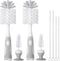CAREBABYMORE 2 Pack Baby Bottle Brush with 4 Pack Straw Brushes, 10.2" Nylon
