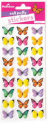 Playhouse Soft Puffy Sticker Sheet - 27-Piece for Crafts, Trading & Collecting - Rainbow Butterflies