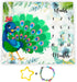 Peacock Baby Monthly Milestone Blanket, 48x40in Soft Flannel, Colorful Feathers, Newborn Mom Gifts, Baby Shower Age