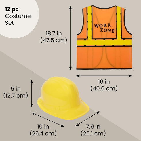 6-Pack BLUE PANDA Construction Hats Costume Kit - One Size Fits Most, Multicolor, - Construction Vests & Hard Hats