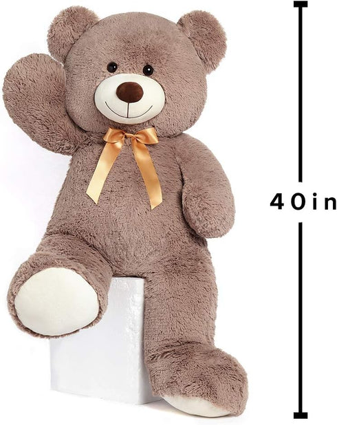 Tezituor Big Teddy Bear, 40'' Giant Stuffed Animal Plush, Soft Gifts for Valentine, Christmas, Birthday
