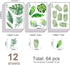 Leaf Wall Decals, H2MTOOL 64 PCS Removable Tropical Plants Stickers for Kids Nursery Room Decor