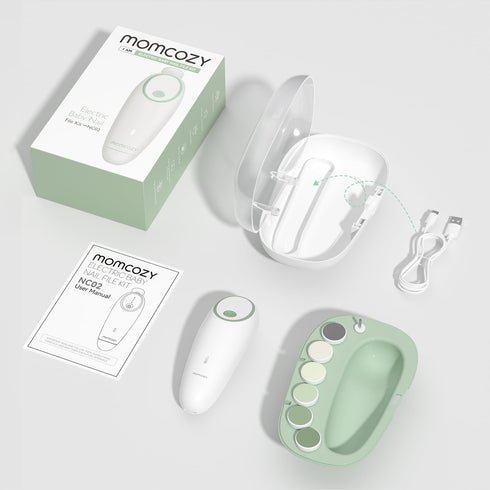 Momcozy Trimmer 7 Baby Nail File Electric, Gentle Baby Nail Electric, Baby Nail Clipper with Night Light, Grinding Head