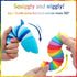 LUSTERMOON 2 Pieces Articulated Fidget Toy, Rainbow Caterpillar Toy Ocean Shark Decompression Toys, Stim Toy