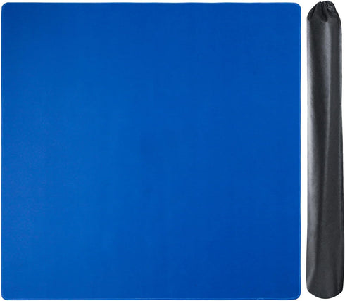 Large Mahjong Mat with Black Carrying Bag (Blue,31.5 inches), Anti Slip and