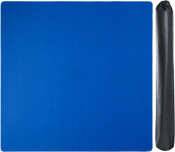 Large Mahjong Mat with Black Carrying Bag (Blue,31.5 inches), Anti Slip and