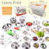 Tiny Size Kitchen Pretend Play Toys - Super Deluxe Stainless Steel Pots & Pans Play Kit with Storage Box for Toddlers