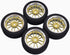 4Pcs On-Road Foam Tires & 9003 Wheel Rims 12mm Hex for HSP HPI RC Racing Car Toy, Gold