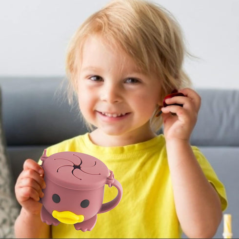 Qshare Snack Cup for Toddlers,Toddler Snack Containers,Spill Proof Food Containers,Baby Treat Catcher,Food Grade