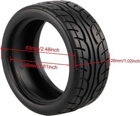 8pcs 1/10 On Road Soft Tires for RC 1:10 Touring Car Wheels Rim - Black