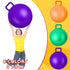 Lewtemi 3 Pcs 29 Inch Bouncing Ball with Handle, Outdoors Hopper Ball with Air Pump for Sports School Games (Purple,