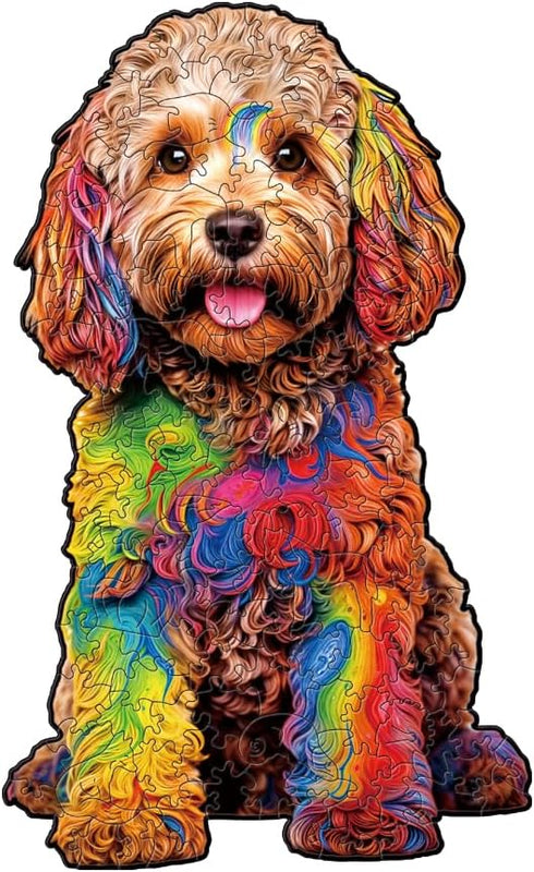 Labradoodle Dog Wooden Jigsaw Adult Puzzle by Nestologi, Unique Animal Puzzle, Goldendoodle