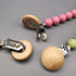 100PCS Natural Beech Wood Pacifier Suspender Clips, for Teething Grasping Toy, Charm DIY Pacifier Clips Holder