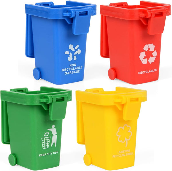 Nunkitoy Mini Size Trash Can Toy,Garbage Truck's Trash Cans, Mini Curbside Vehicle Garbage