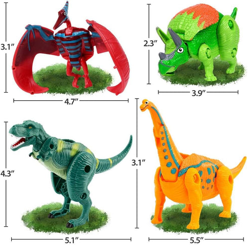 6 Pack OCATO Easter Eggs Filled with Dinosaur Toys Jumbo Deformation Dinosaur Eggs Easters Egg Fillers Plastic Surprise