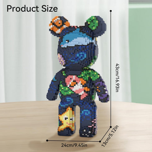 Set (6880 Teddy Blocks Bear Micro Building Blocks Pieces) Underwater World Brick with Storage Drawer, Gift for Adults