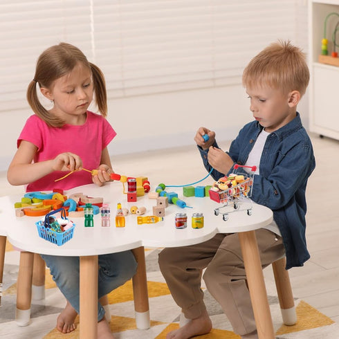 kapeiluo 135Pcs Mini Shopping Cart Basket Miniature Food Drink Toy Supermarket Metal Handcart Dollar Bills Toys