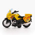 Pull Back Motorcycle Toys with Music Lighting, Police Motorcycles for Boys Kids Age 3-12 Years - Yellow