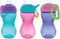 Nuby No-Spill Clik-It Soft Spout Sippy Cup, 3-Pack, 10 oz, Aqua/Pink/Purple for 6+ Months