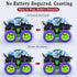 Push and Go Friction Powered Car, 4 Pack Monster Toys Truck Set for Boys 3-7 Years Old