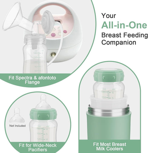 S1/S2/SG/9Plus 6oz Momcozy 22oz, Breastmilk Storage Bottle Compatible with Spectra /Motif Luna Flange, Wide-Neck