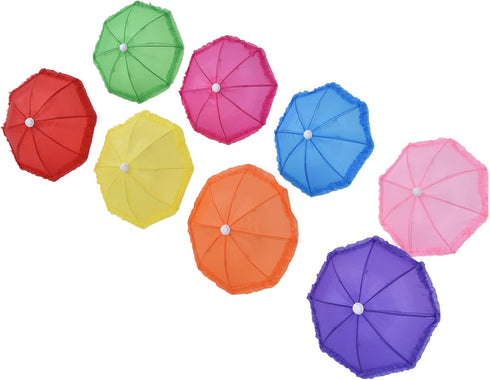 8 Pcs Miniature Umbrella Doll Accessories for Children’s Doll Decoration Games