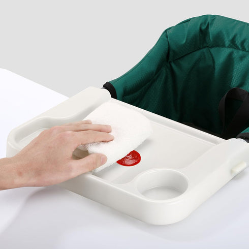 Hook On Chair with Removable Dining Tray, Portable Table High Chair, Folding Compact Baby Seat with Storage Bag