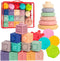 Springflower 3 in 1 Montessori Toys for Babies 0-12 Months - Soft Teething Toys & Stacking Blocks, 23 PCS
