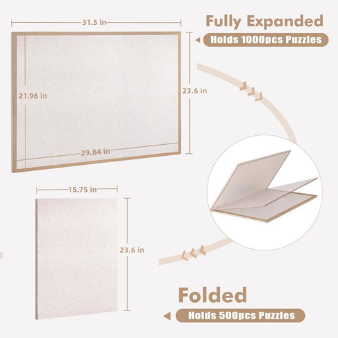 1000 31.5" 24" Jigsaw Puzzle Board for Pieces, Foldable Puzzle Board, x Felt Display Board
