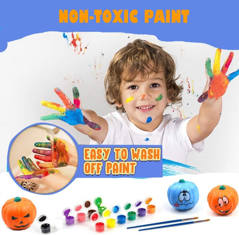 Paint Your Own Squishy Pumpkin, 6 Pack - Slow Rising with Decorating Stickers for Kids Crafts Halloween Thanksgiving