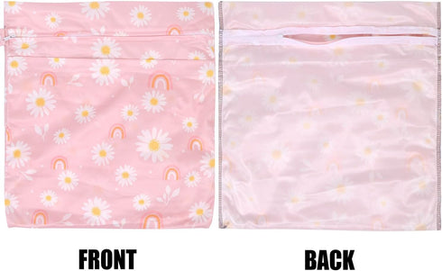 3pcs 2 SML, Baby Cloth Diaper Wet Dry Bags, Waterproof Reusable Wet Bag with Zipper Pockets & Handle, Washable Laundry