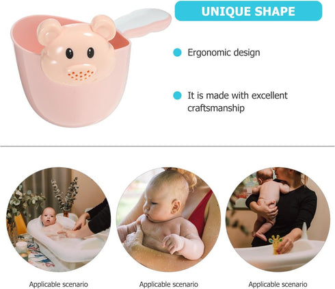 Kisangel Baby Shampoo Rinse Cup Large Capacity Thickened Pp Material Comfortable Round Handle Tear-Free Waterfall
