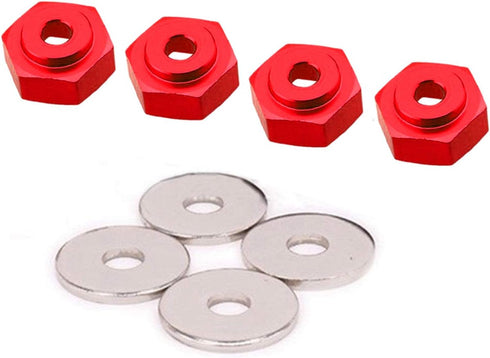 4PCS Aluminum Alloy 12mm Turn 17mm Metal Wheel Rim Hex Adapter for Traxxas Axial RC4WD HPI Himoto